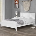 thumbnail image 2 of White Full Size Platform Bed, Solid Wood Platform Bed Frame with Headboard, Stylish Bed Frame Mattress Foundation with Wood Slats Support for Boys Girls Adults, No Box Spring Needed, 2 of 7