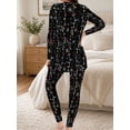 thumbnail image 5 of Women's 2 Piece Pajama Sets Soft Milk Silk Long Sleeve Sleepwear Christmas Lights Loungewear, 5 of 7