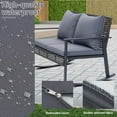 thumbnail image 3 of Ainfox Outdoor Rocking Loveseat High-back Rattan Wicker Patio Rocking 2-Seater Chair, Gray, 3 of 7