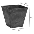 thumbnail image 6 of ArtStone , Black, 35128 Ella Square Planter, 12, Inch, 6 of 7