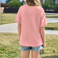 thumbnail image 5 of Girls Summer Clothes Size 9-10 Short Sleeve Casual Round Neck Fashion Cute Print T-Shirt Soft and Comfortable Oversized Pullovers(Print, X01-Pink, 9-10 Years), 5 of 6