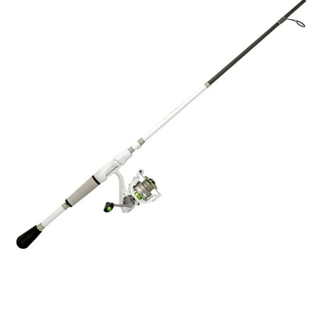 Lew's MACH 1 Spinning Reel and Fishing Rod Combo 6-Foot 9-Inch 1-Piece IM7 Graphite Rod Medium-Light Power Fast Action Size 200 Reel 9+1 Bearings 6.2:1 Gear Ratio White/Black/Gray/Green