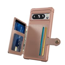 Allytech Wallet Case for Google Pixel 8 Pro, Cards Holder Back Cover Magnetic Clousre Drop Protection Shockproof Compatible with Car Mount Wallet Google Pixel 8 Pro Case for Women Men - Rosegold