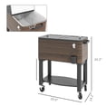 thumbnail image 7 of YYAo 60 Quart Cooler Ice Chest with Bottom Shelf and Bottle Opener, Insulated Cooler for Backyard, Deck, Poolside Party, Brown, 7 of 7