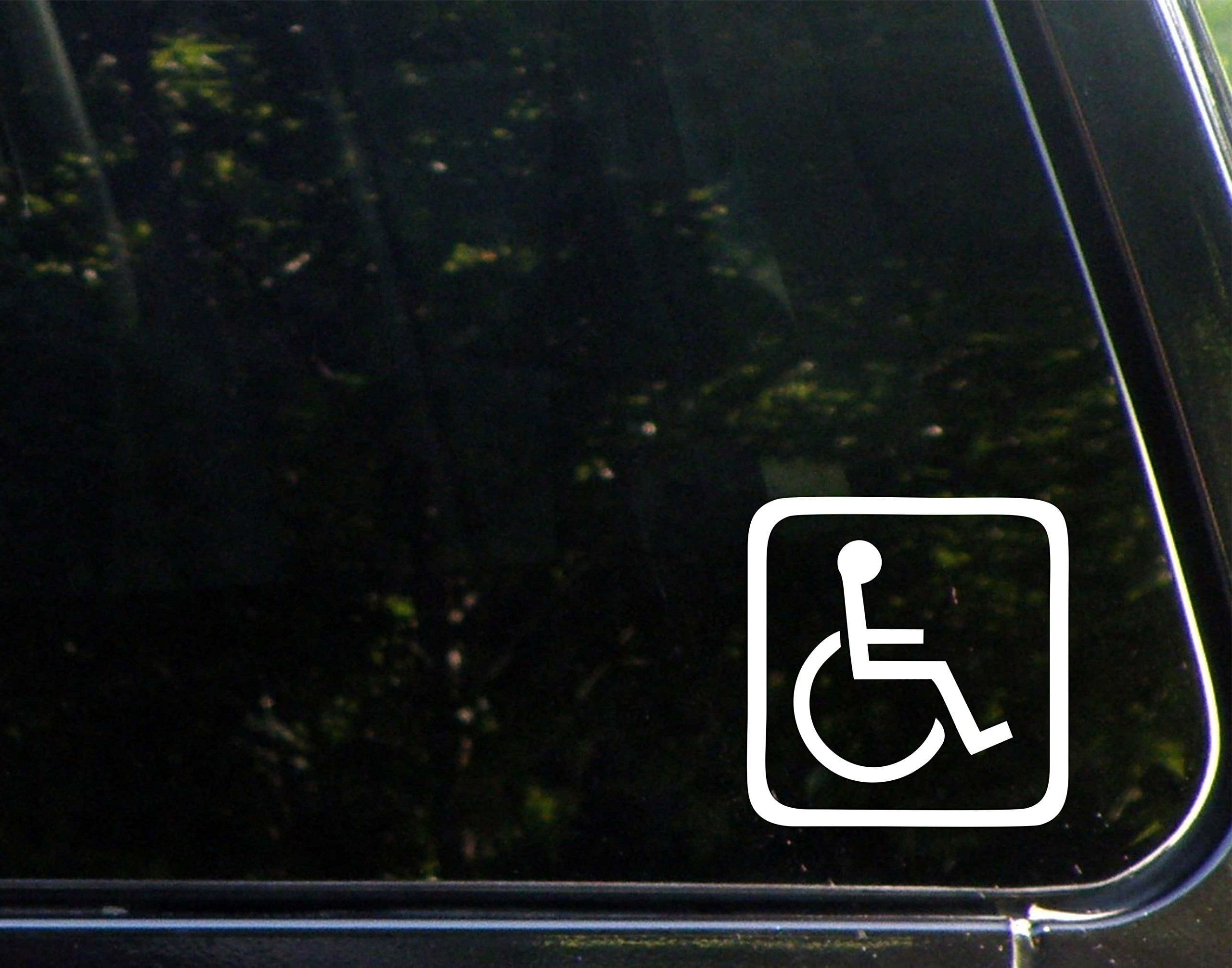 Buy Handicap Logo 4 x 4 Vinyl Die Cut Decal/ Bumper Sticker For Windows, Cars, Trucks