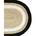 thumbnail image 4 of Indian Handmade Braided Natural Jute With Black & White Border Design Area Rug 2.3 x 4 Feet Oval (69 cm x 122 cm), Home Decor Rugs, 4 of 5