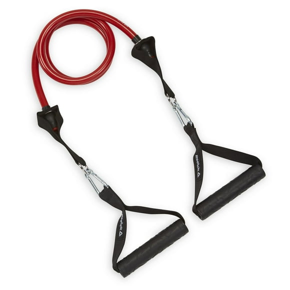 Reebok Delta Sure Grip Resistance Cord with Handles, Heavy Resistance, Interchangeable Tubing
