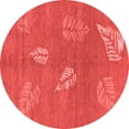 thumbnail image 1 of Ahgly Company Indoor Round Abstract Red Contemporary Area Rugs, 4' Round, 1 of 4