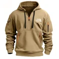 thumbnail image 3 of Sudadera informal con capucha para hombre, sudadera de manga larga con múltiples bolsillos con cremallera, estampado europeo, otoño e invierno, novedad de 2024, 3 of 5