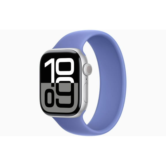 Restored Apple Watch Series 10 GPS 46mm Silver Aluminium Case with Periwinkle Solo Loop - Small Band (Refurbished)
