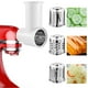thumbnail image 1 of Accesorio rebanador y triturador compatible con batidora de pie KitchenAid, accesorio rallador de queso con 3 cuchillas, picadora de verduras de acero inoxidable, rebanadora de preparación fresca, 1 of 8