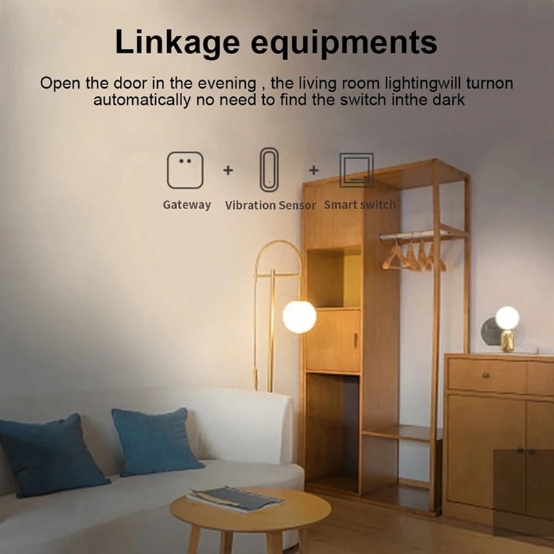 2X Tuya ZigBee Smart Vibration Sensor Real Time Monitoring Door Window Detection Alarm Smart Security Protection System