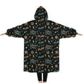 thumbnail image 2 of Oversized Wearable Blanket Hoodie,Colorful Games Symbol Black Pattern Sherpa Blanket Hoodie with Super Pockets,Super Warm Fuzzy Pullover for Women & Men, 2 of 6