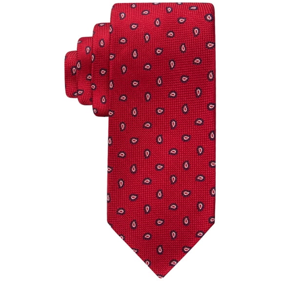 Tommy Hilfiger Men’s Classic Paisley Pine Oxford Tie, Red