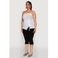 thumbnail image 4 of Womens Plus Size Sheer Ruched Drawstring Tube Top, 4 of 5