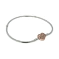 thumbnail image 4 of Pandora Women's Sterling Silver Snake Chain Charm Bracelet with Rose Heart Clasp, 4 of 9
