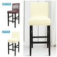 thumbnail image 5 of Unique Bargains Polyester Stretch Bar Stool Covers Elastic Band Mid Back Chair Slipcover Beige 2 Pcs, 5 of 8