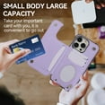 thumbnail image 3 of Dteck Crossbody Strap Wallet Case for iPhone 15 Pro,Magnetic Leather Card Slots Pocket Case Shockproof Ring Holder Stand Cover with Shoulder Strap,Purple, 3 of 8