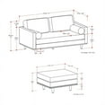 thumbnail image 5 of Simpli Home Morrison Mid-Century Modern 72 inch Wide Sofa with Ottoman Set in Mist Grey Tightly Woven Performance Fabric, 5 of 12