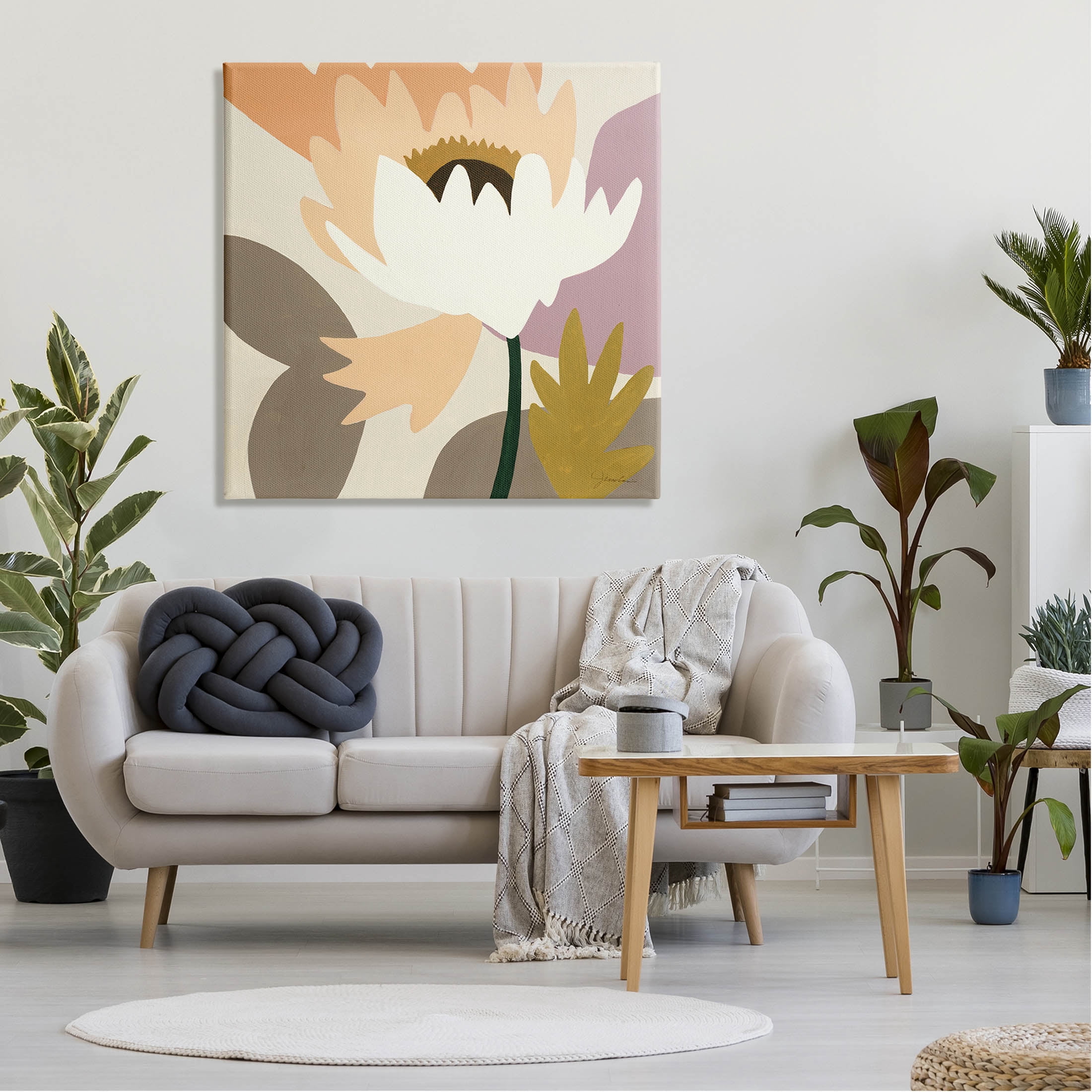 Stupell Industries Contemporary Floral Shapes Graphic Art Gallery Wrapped Canvas Print Wall Art, Design by Liz Jardine