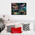 thumbnail image 4 of PIKWEEK Canvas Wall Art Abstract Teal Blue Dragonfly The Picture Animal Painting on Canvas Modern Home Office Wall Decoration Artwork Stretched and Framed Ready to Hang, 4 of 4