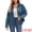 Dark Blue, variant on DARING DIVA Women's Long Sleeve Button Down Pockets Western Denim Jacket L Dark Blue