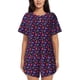 thumbnail image 1 of Fotbe Blackberries Conjunto de Pijama Estampado para Mujer, 2 Piezas, Ropa de Dormir con Camiseta de Manga Corta y Shorts Suaves-Large, 1 of 6
