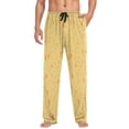 thumbnail image 4 of Yellow Stars Pattern Men's Lightweight Pajama Bottoms Stretch Elastic Waist Side Pockets Spring Fall, 4 of 7