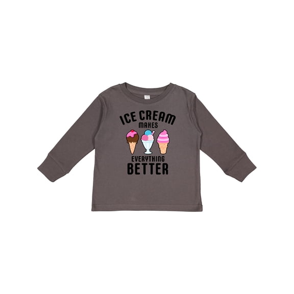 Inktastic Ice Cream Makes Everything Better Boys or Girls Long Sleeve Toddler T-Shirt