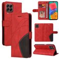 thumbnail image 1 of Compatible Samsung Galaxy M33 5G Case, Leather Wallet Case Stand View Magnetic Clasp Book Flip Folio Phone Cover - Red, 1 of 5