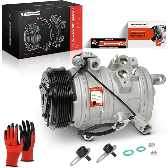 A-Premium AC Compressor with Clutch and Pulley Compatible with Lexus GX470 Toyota 4Runner 03-09 Sequoia 01-07 Tundra 07-09 with 10S20C Compressor Fits select: 2007 TOYOTA TUNDRA CREWMAX SR5