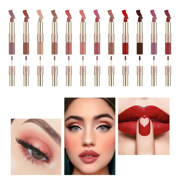 ABPWLY 2 in1 Lip Liner Lipstick Matte Lip Gloss Pen Pencil Double-end Lasting Clearance Lipstick Canada Days Lipstick for Women Lip Balm