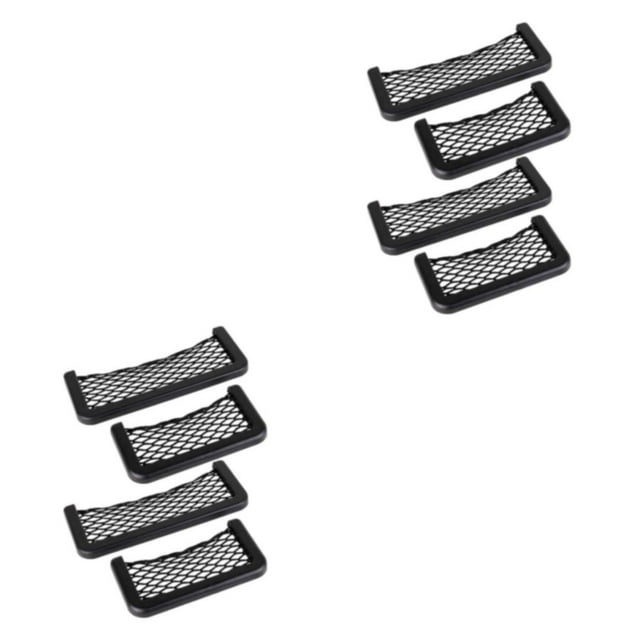 kurtrusly 4pcs Plastic Car Net Pockets Wide Application Simple Style Special 3 M Adhesive Multifunctional black 2Set