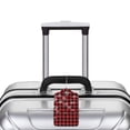 thumbnail image 5 of Pofeuu Red Buffalo Plaid Print Luggage Tags, Privacy Cover ID Label with Stainless Steel Loop and Address Card for Travel Bag Suitcase-4 PCS, 5 of 5