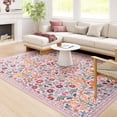 thumbnail image 4 of Lahome Floral 8'x10' Area Rugs for Living Room, Washable Large Pink Bedroom Rug 8x10, Non Slip Ultra Thin Boho Flower Indoor Floor Carpet for Girls Room Nursery Playroom, Pink, 4 of 11