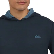 Quiksilver Mens Textured Pullover Sweater Hoodie (Blue, Medium)