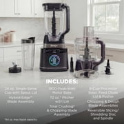 Ninja Detect Kitchen System Power Blender + Processor Pro, BlendSense Technology, Blender, Chopping & Smoothies, 1800 Peak Watts, 72 oz. Pitcher, 64 oz. Food Processor, 24 oz. To-Go Cup, TB401 Black