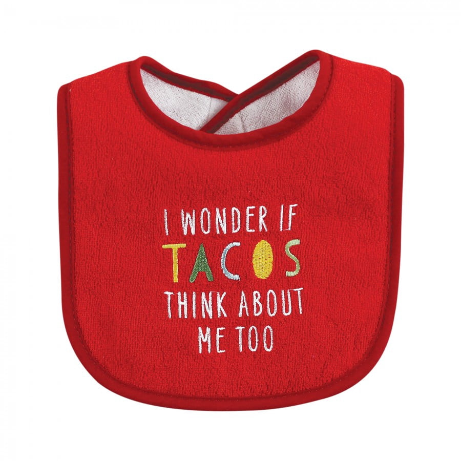 Hudson Baby Unisex Baby Cotton Terry Drooler Bibs with Fiber Filling, Pizza Taco, One Size