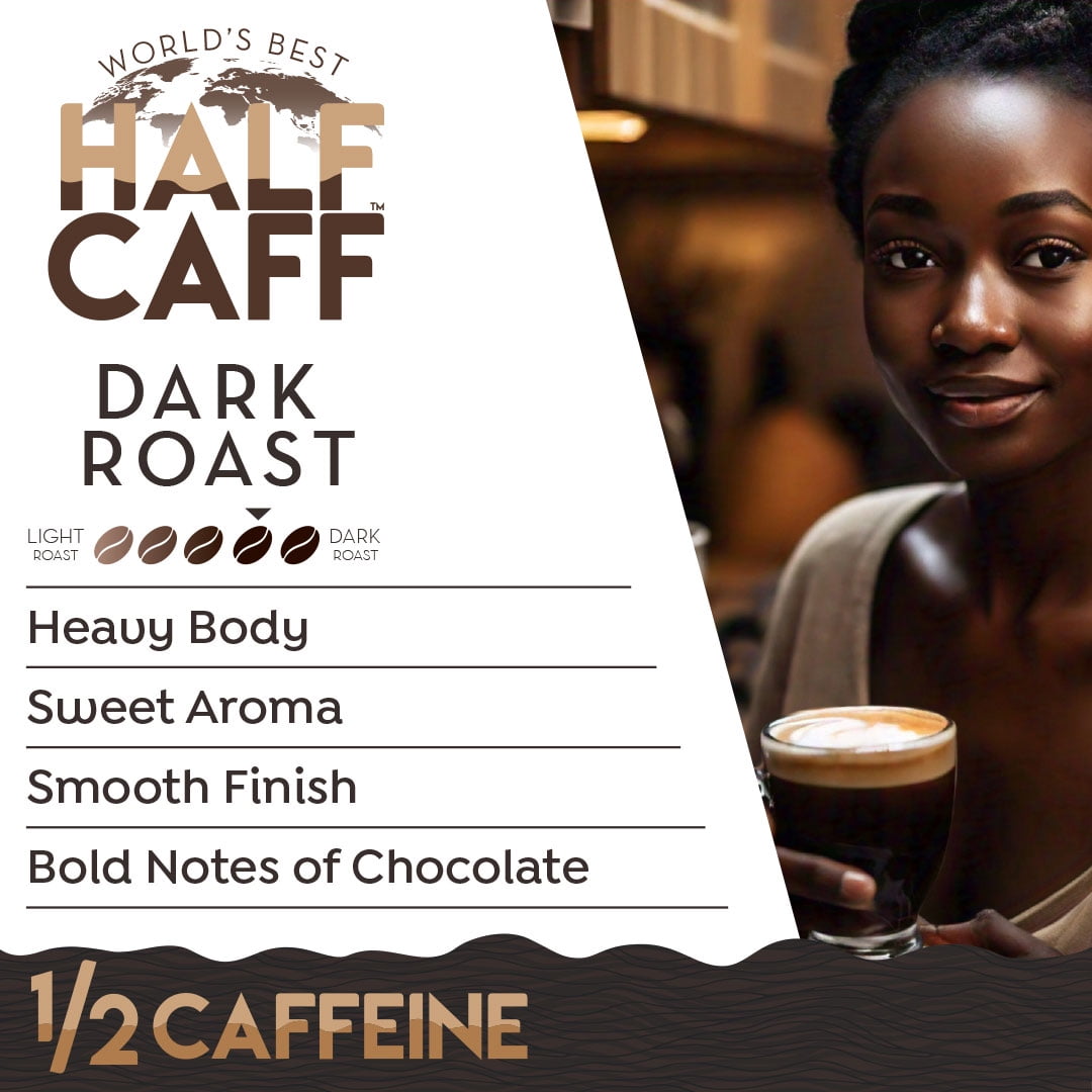 World's Best Half Caff Dark Roast Coffee Pods, Compatible w/ K-Cup Brewers, 100ct