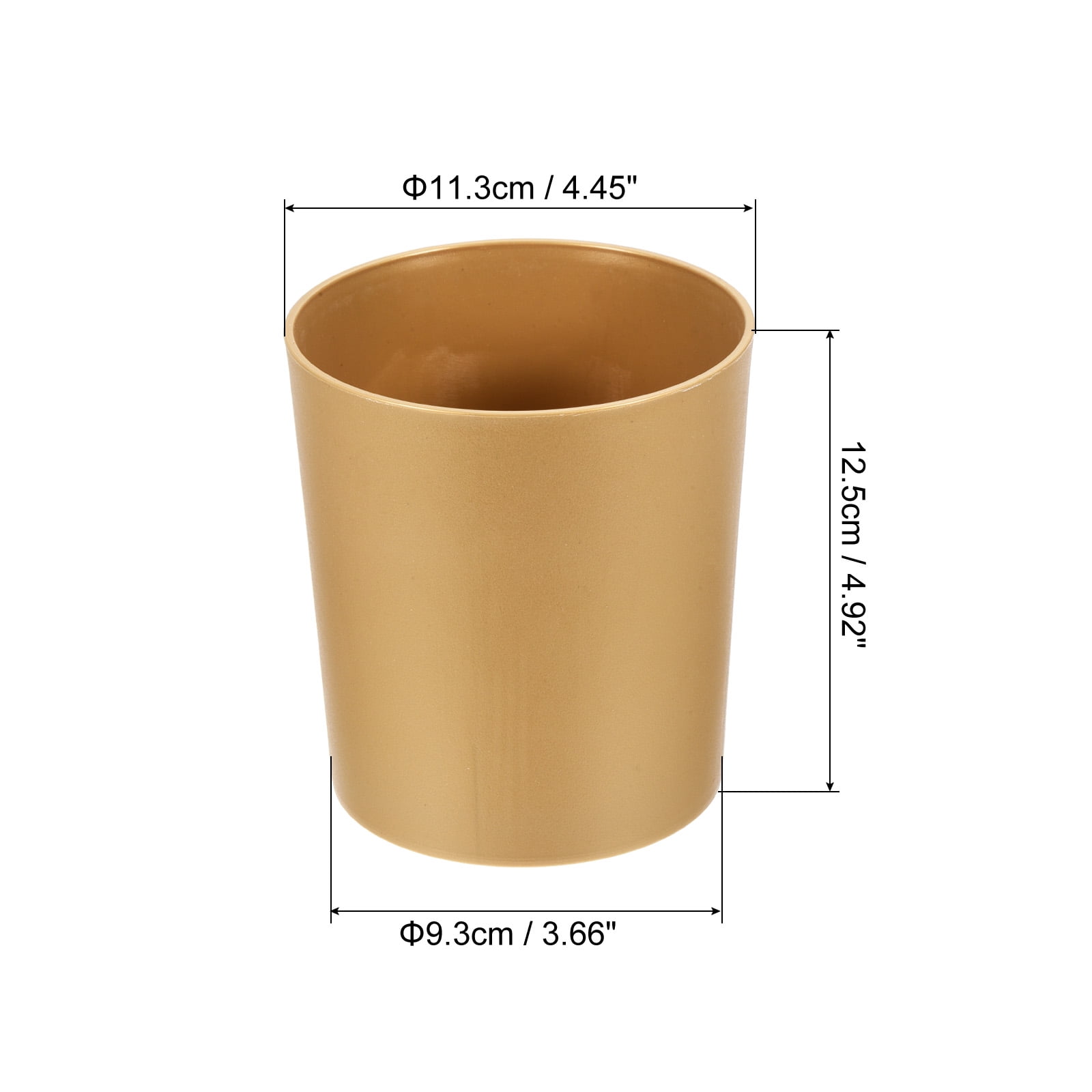 Uxcell 4" Round Plastic Planter Flowerpot Container Indoor Outdoor, Gold 8 Pack