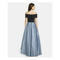 thumbnail image 2 of BETSY & ADAM Womens Black Color Block Off Shoulder Full-Length Formal Hi-Lo Dress 8, 2 of 3