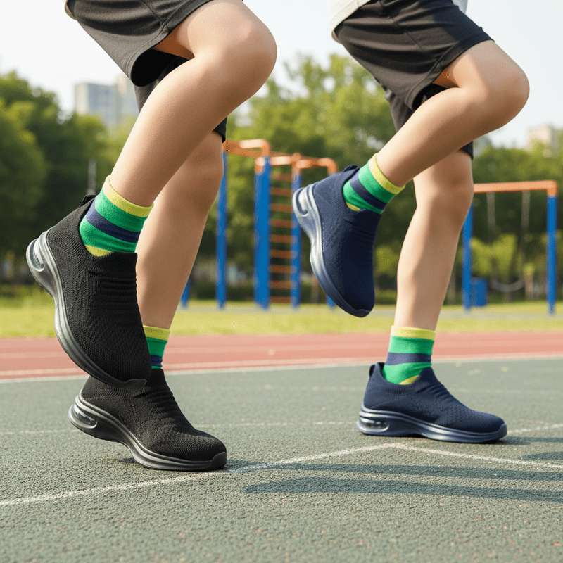 YHOON Boys Girls Sock Shoes Kids Sneakers School Fitness Tennis Walking Shoes Navy Blue Big Kid Size 2