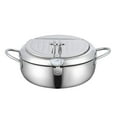 thumbnail image 1 of LOVEVER Stainless Steel Frying Pot with Oil Drain  Deep Fryer Pot  Temperature Control and Lid  Tempura Deep Fryer Pot for Kitchen Stove/Induction Cooker French Fries Fryer Chicken, 1 of 9