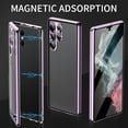 thumbnail image 2 of Magnetic Tempered Glass Double-Sided Phone Case for Samsung S25 S24 S23 S22 S21 Ultra Plus, Anti-Peep All-Round Protection & Anti-Drop (for Samsung S25plus/S25+,Purple), 2 of 7
