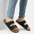 Pennysue Women's Cork Footbed Slide Sandals with Arch Support 2 Strap