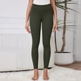 thumbnail image 4 of Cyglowse Women's Casual Sherpa Fleece Lined Warm Leggings Thicken Heavy Jogger Pants Army Green XL, 4 of 6