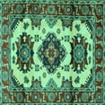 thumbnail image 1 of Ahgly Company Indoor Square Geometric Turquoise Blue Traditional Area Rugs, 8' Square, 1 of 4