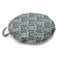 thumbnail image 1 of Skull Round Floor Cushion with Handle, Baroque Skulls in Floral Ornament Pattern Scary Victorian Print, Decorative Pillow for Living Room & Dorms, 18" Round, Charcoal Grey and White, by Ambesonne, 1 of 4