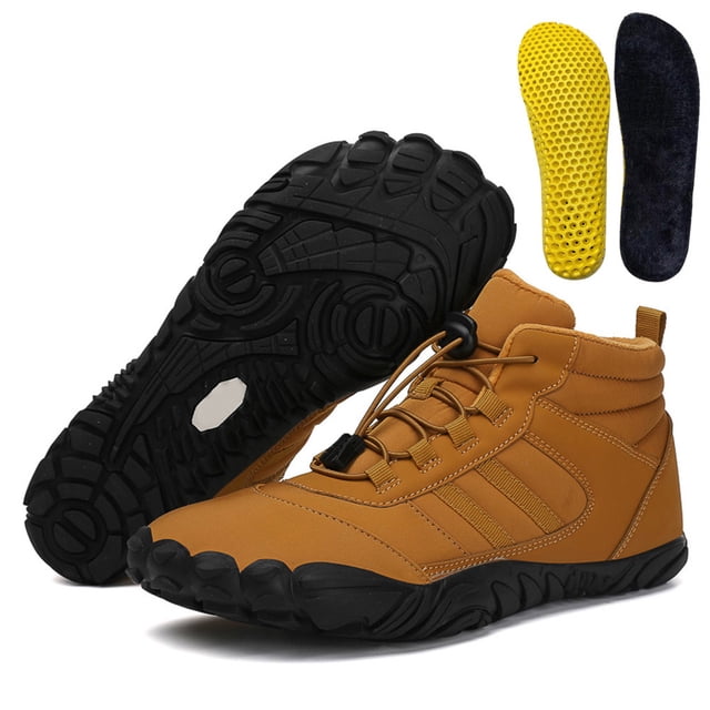 Botas de nieve forradas de piel, botas de senderismo de felpa, zapatos deportivos cálidos para mujeres y hombres para invierno