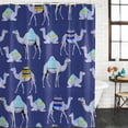 thumbnail image 2 of Dark Blue Camels Bathroom Shower Curtains with 12 Hooks Waterproof Shower Curtain for Stalls and Bathtubs Modern Watercolor Cute Funny Animals Decorative Bathroom Privacy Curtain 48x72 Inches, 2 of 9